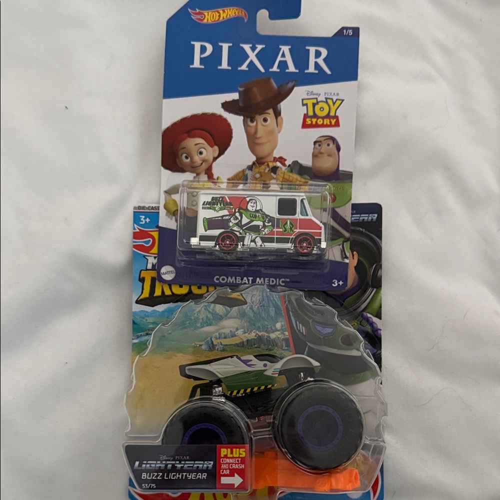 Toy Story Combat Medic Vehicle - Green and White and Monster Truck